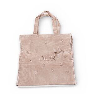 Christian Dior Beauty Mesh Embroidered Gold Star Large Tote NWT